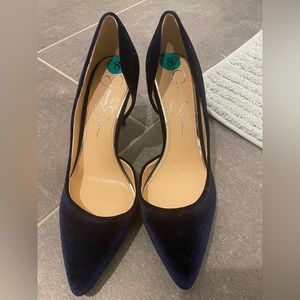 Beautiful Blue Velvet Jessica Simpson Heels